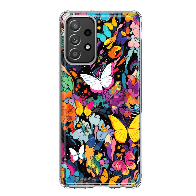 For Samsung Galaxy A31 Psychedelic Trippy Butterflies Pop Art Design Hybrid Protective Phone Case Cover