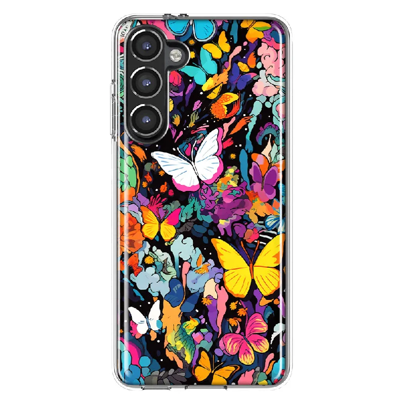 For Samsung Galaxy S23 Plus Psychedelic Trippy Butterflies Pop Art Design Hybrid Protective Phone Case Cover