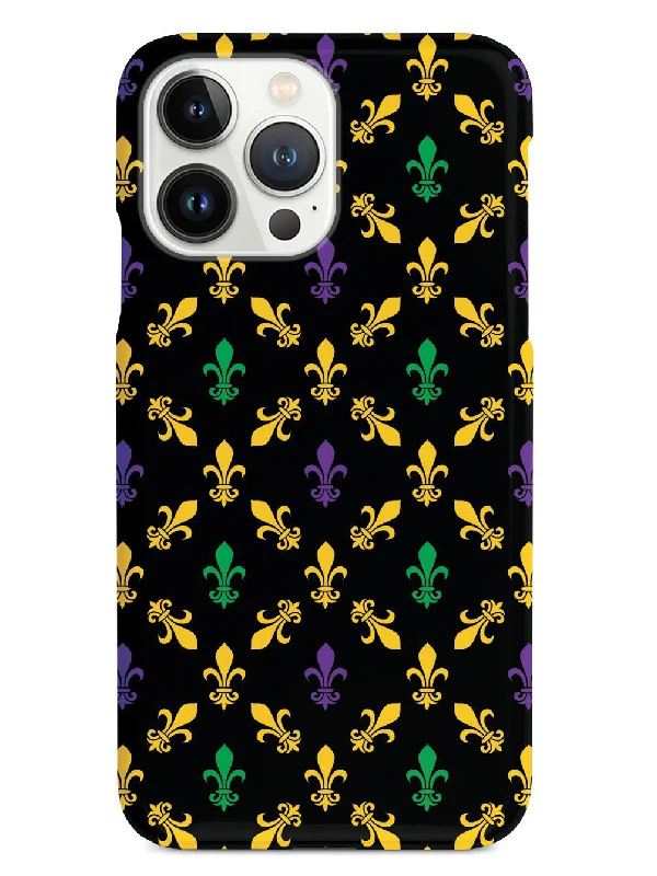 French Leaf - Mardi Gras Pattern - Black Case