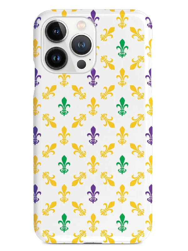 French Leaf - Mardi Gras Pattern - White Case