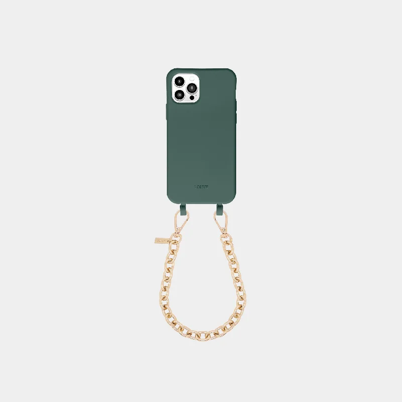 Green Phone Case + Gold-Plated Wristlet