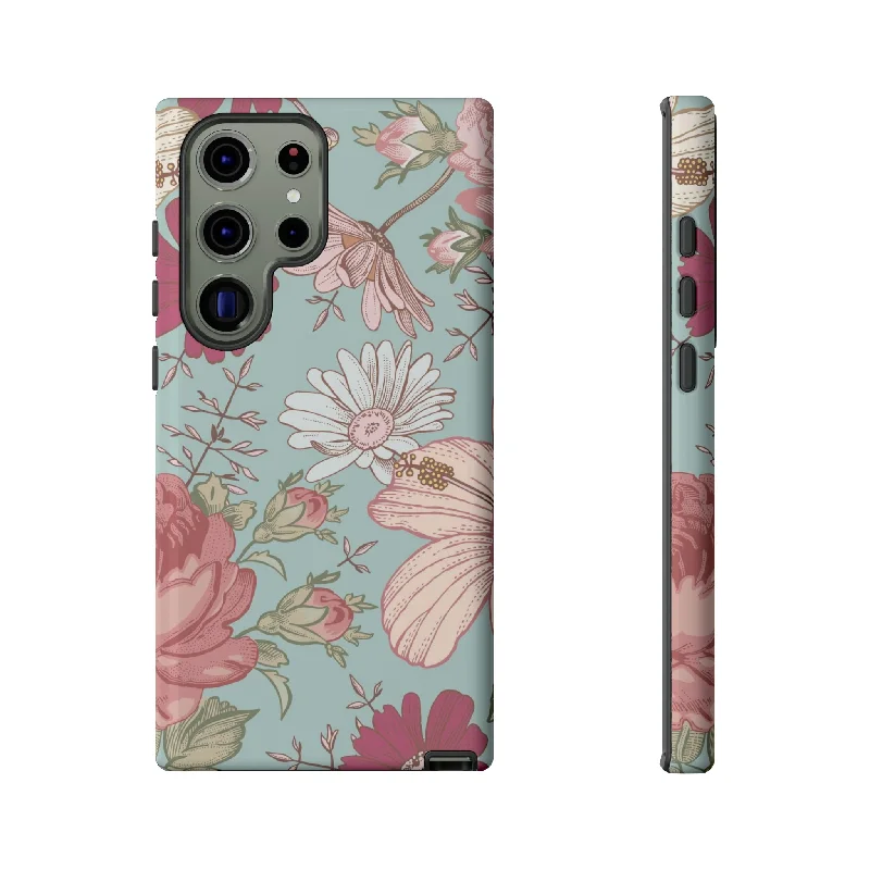 Hibiscus Vintage Flower Samsung Case (Protective)