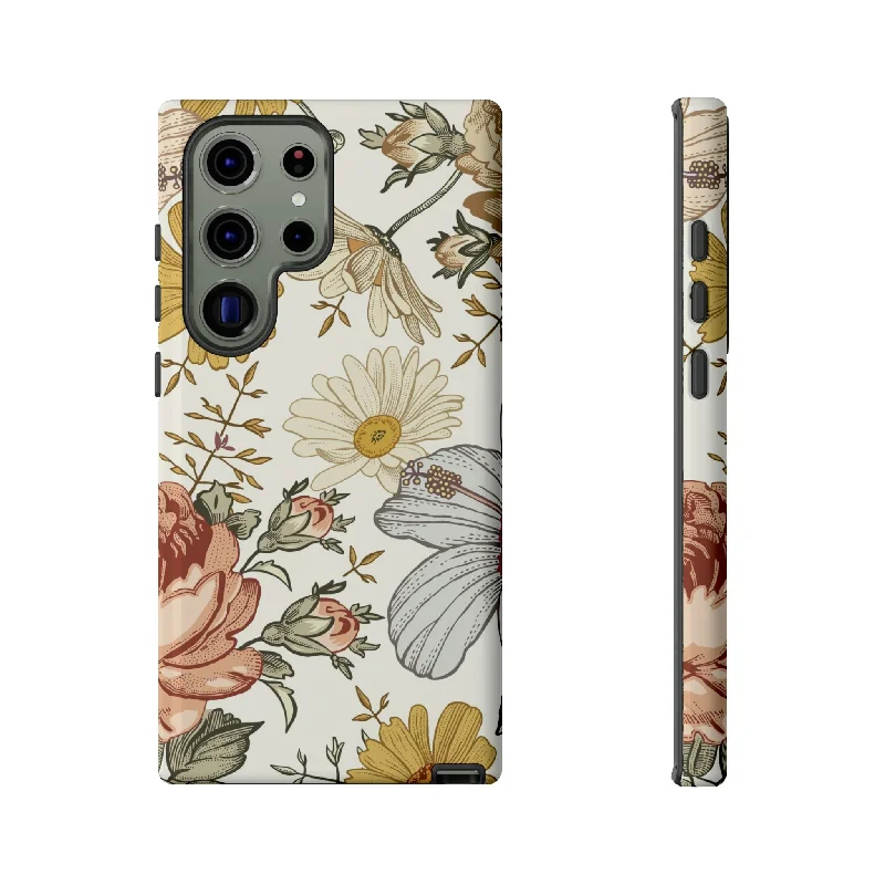 Linear Vintage Flower Samsung Case (Protective)