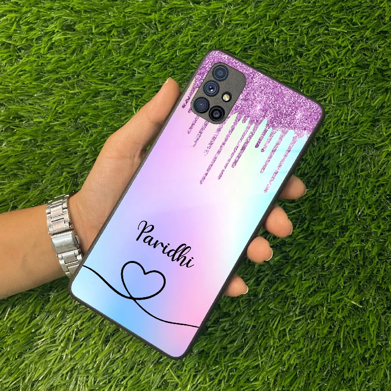 MultiColor Glitter Glass Case For Samsung