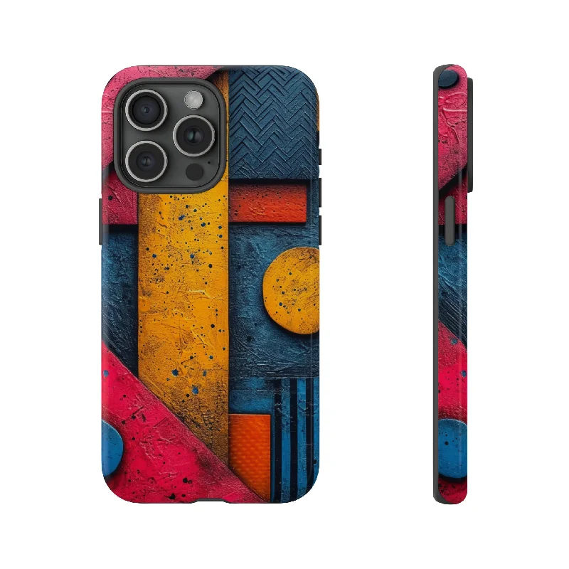 Neon Geometric Fusion - Protective Phone Case