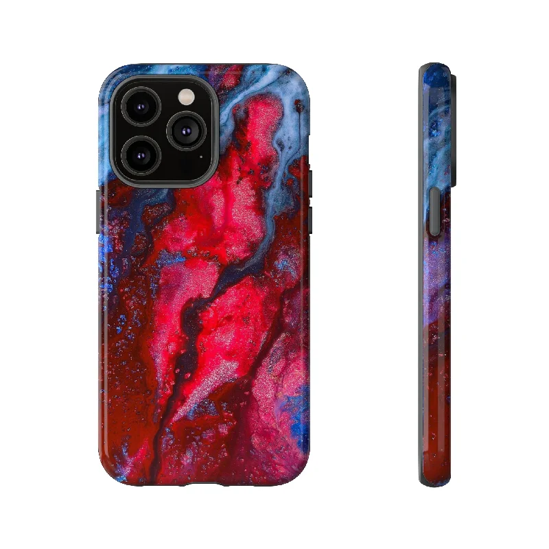 Neon Red Ink Art - Protective Phone Case