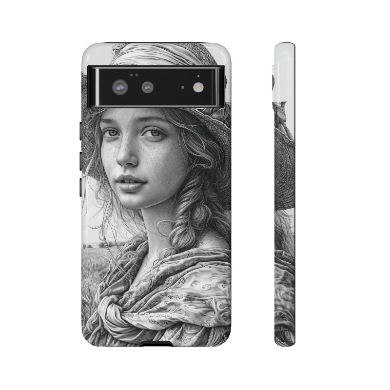 Serene Sketch Portrait - Phone Case for Google Pixel