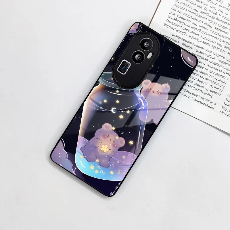 Sky Panda Design Glass Phone Case Cover V2 For Oppo