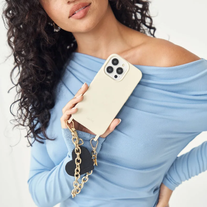 Off-White Phone Case + Kate Gold-Plated Phone Wristlet / Bracelet