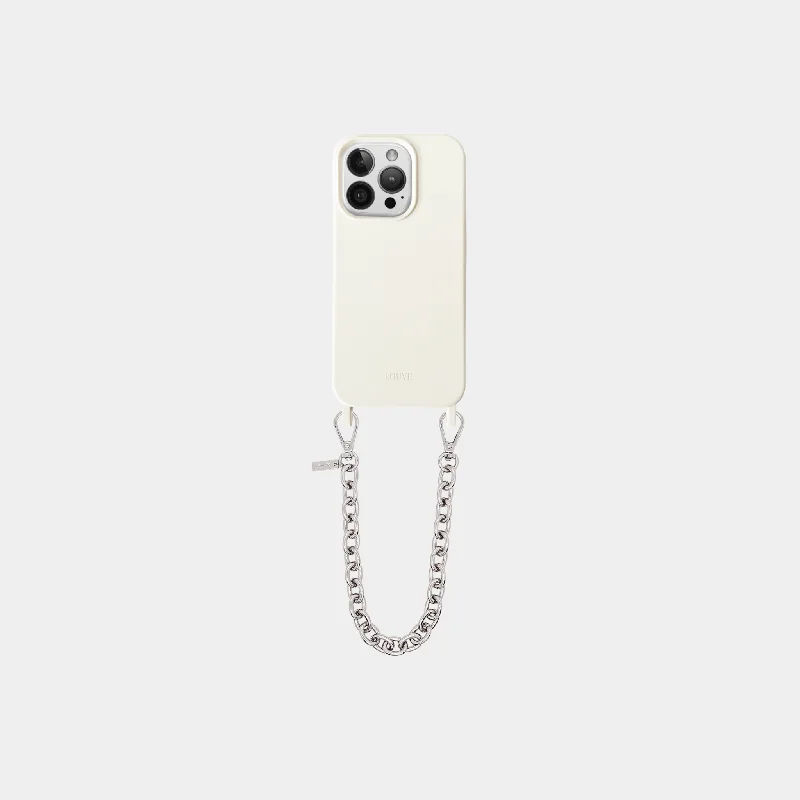 Off-White Phone Case + Silver-Plated Wristlet