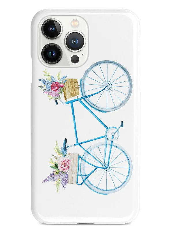 Basket of Flowers - Blue Bicycle - White Case