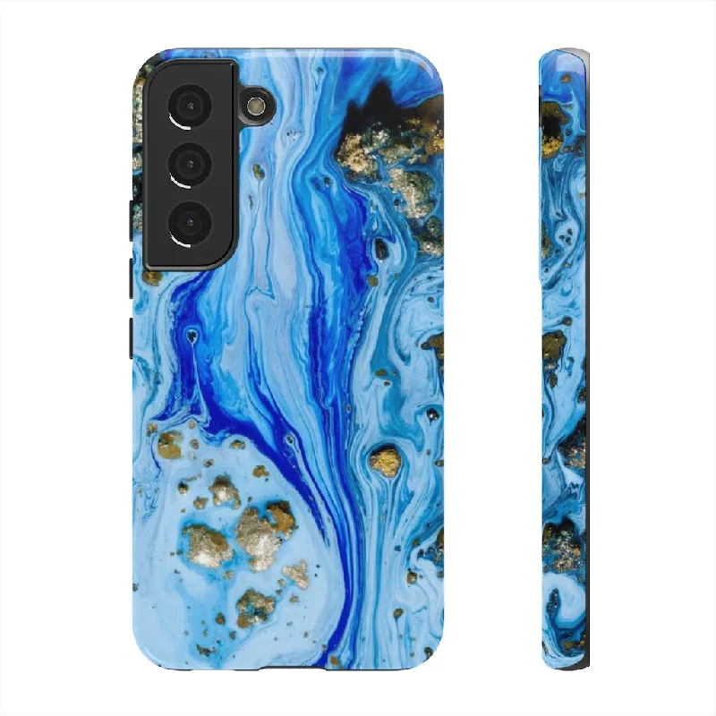 Blue Ice Ink Art Android Case - Protective Phone Case