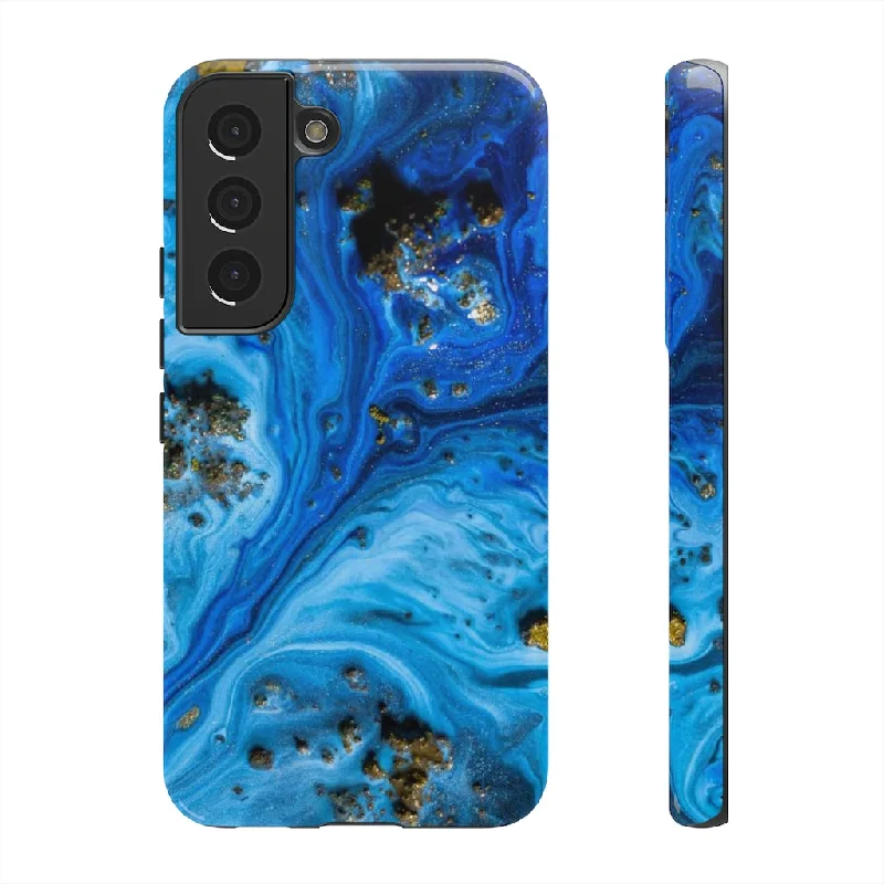 Blue Ice Melt Ink Art Android Case - Protective Phone Case