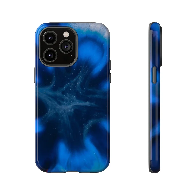 Blue Star Marble Ink Art - Protective Phone Case