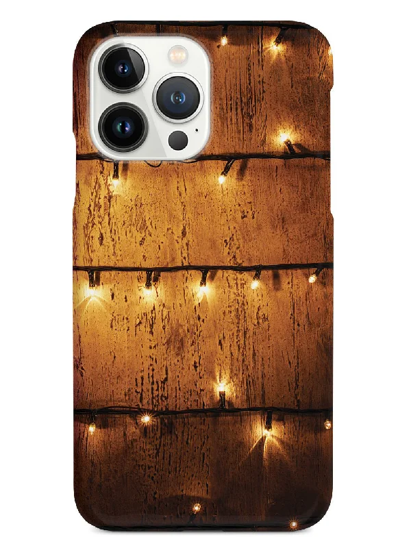 Christmas Lights on Wood - Black Case