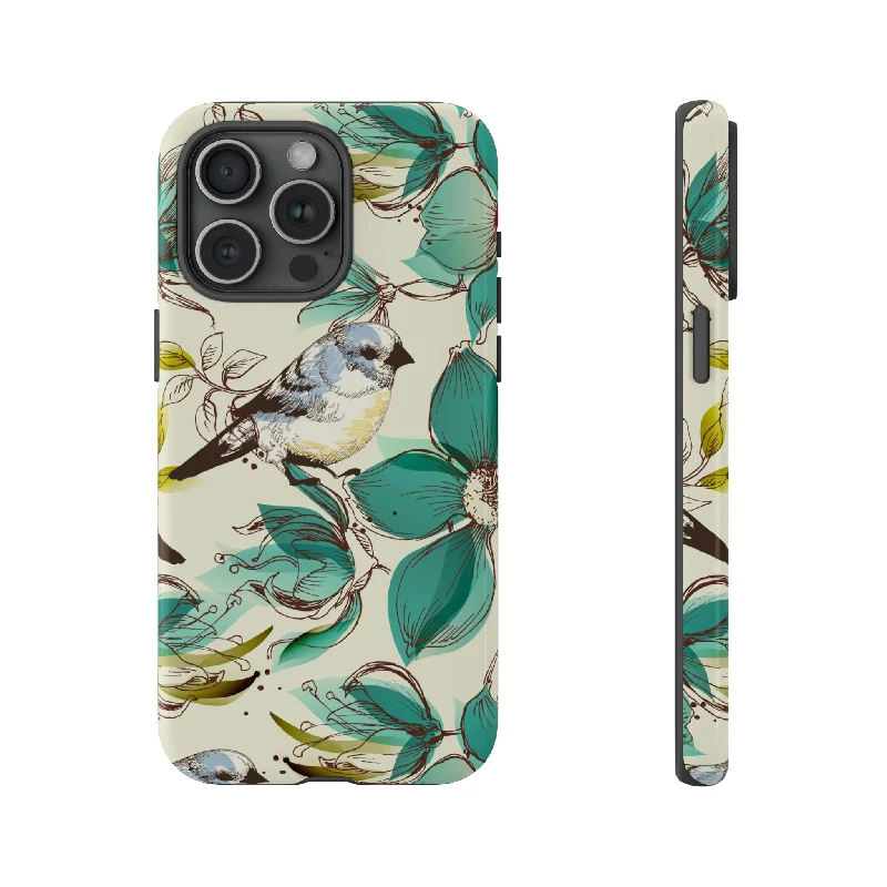 Cute Flowers and Birds iPhone case - Protective Phone Case