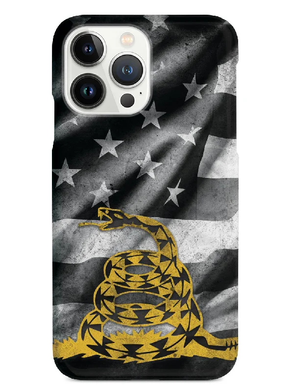 Don't Tread on Me - B&W Flag - Rattlesnake Design Case