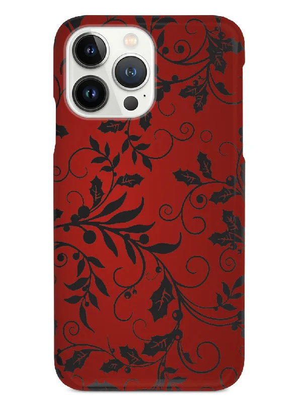 Elegant Christmas Leaves - Black Case