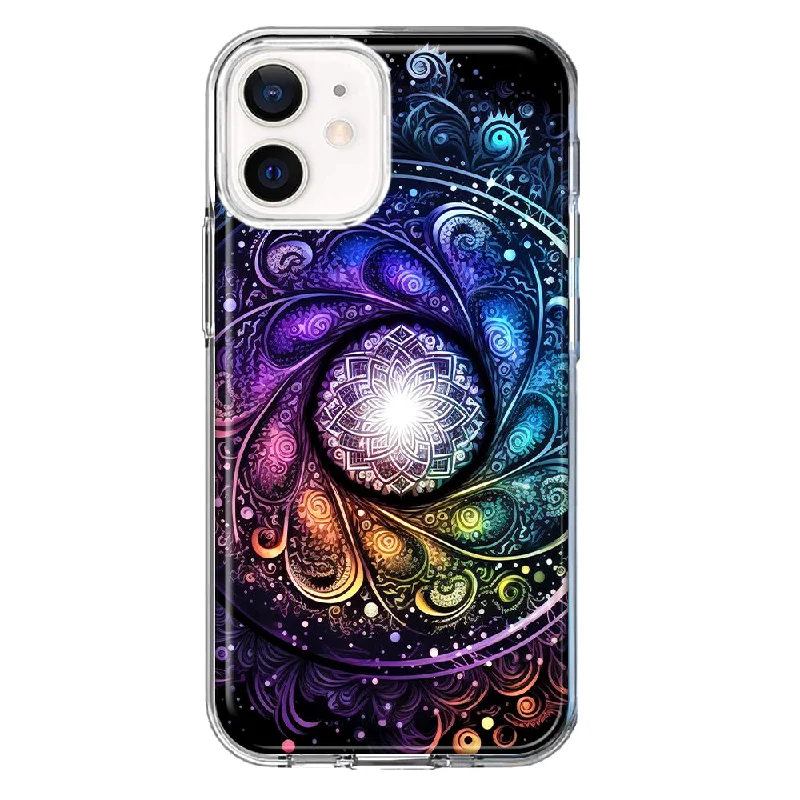 For Apple iPhone 11 Mandala Geometry Abstract Galaxy Pattern Design Hybrid Protective Phone Case Cover