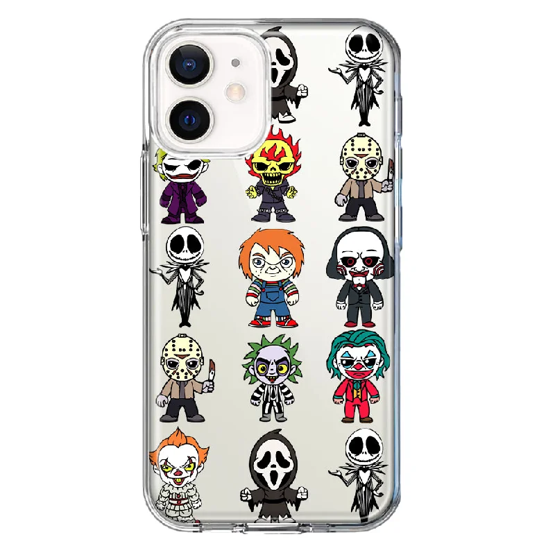 For Apple iPhone 12 Mini Cute Classic Halloween Spooky Cartoon Characters Design Hybrid Protective Phone Case Cover