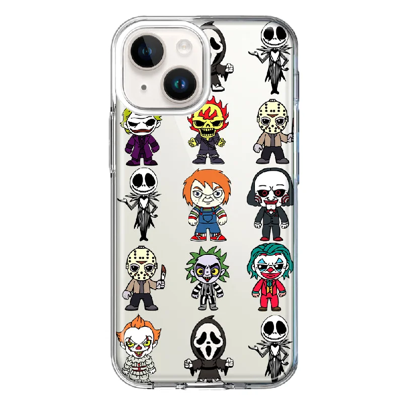 For Apple iPhone 13 Mini Cute Classic Halloween Spooky Cartoon Characters Design Hybrid Protective Phone Case Cover