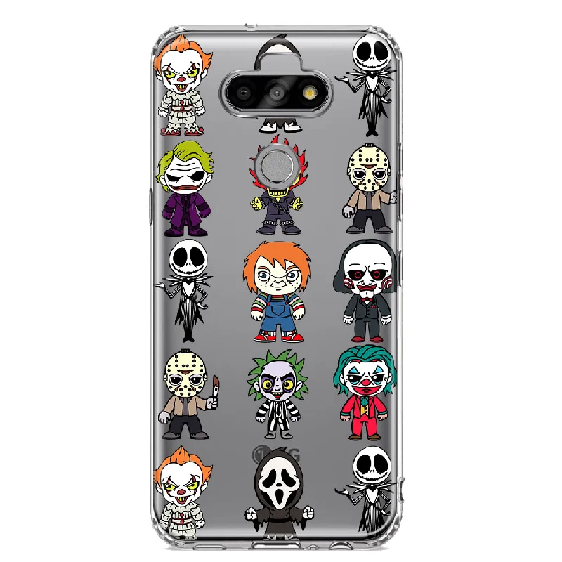 For LG Aristo 5/Phoenix 5/Risio 4 Cute Classic Halloween Spooky Cartoon Characters Design Hybrid Protective Phone Case Cover