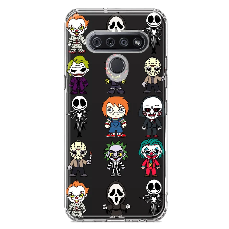 For LG K51 Cute Classic Halloween Spooky Cartoon Characters Design Hybrid Protective Phone Case Cover