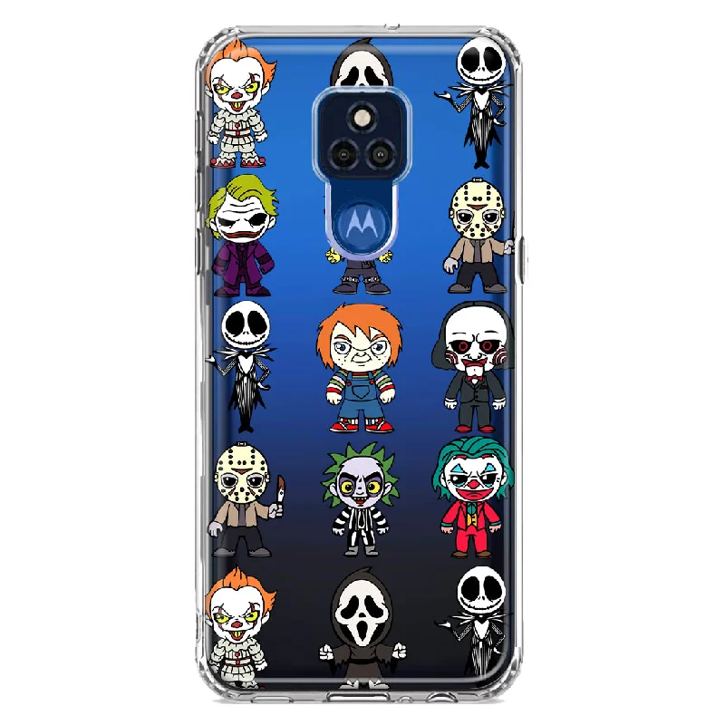 For Motorola Moto G Play 2021 Cute Classic Halloween Spooky Cartoon Characters Design Hybrid Protective Phone Case Cover