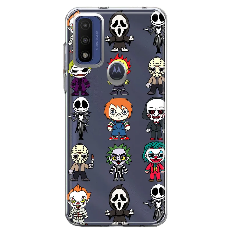 For Motorola Moto G Play 2023 Cute Classic Halloween Spooky Cartoon Characters Design Hybrid Protective Phone Case Cover