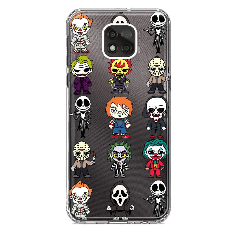 For Motorola Moto G Power 2021 Cute Classic Halloween Spooky Cartoon Characters Design Hybrid Protective Phone Case Cover