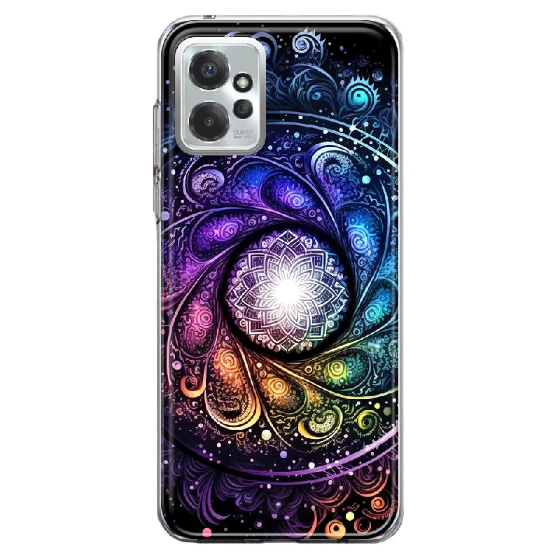 For Motorola Moto G Power 5G 2023 Mandala Geometry Abstract Galaxy Pattern Design Hybrid Protective Phone Case Cover