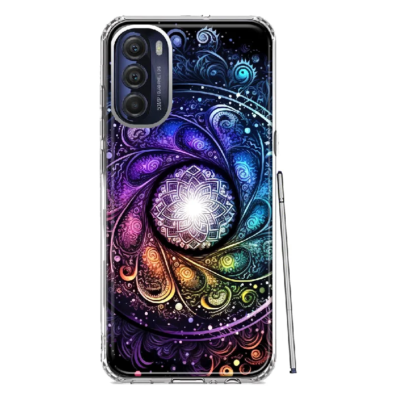 For Motorola Moto G Stylus 4G 2022 Mandala Geometry Abstract Galaxy Pattern Design Hybrid Protective Phone Case Cover