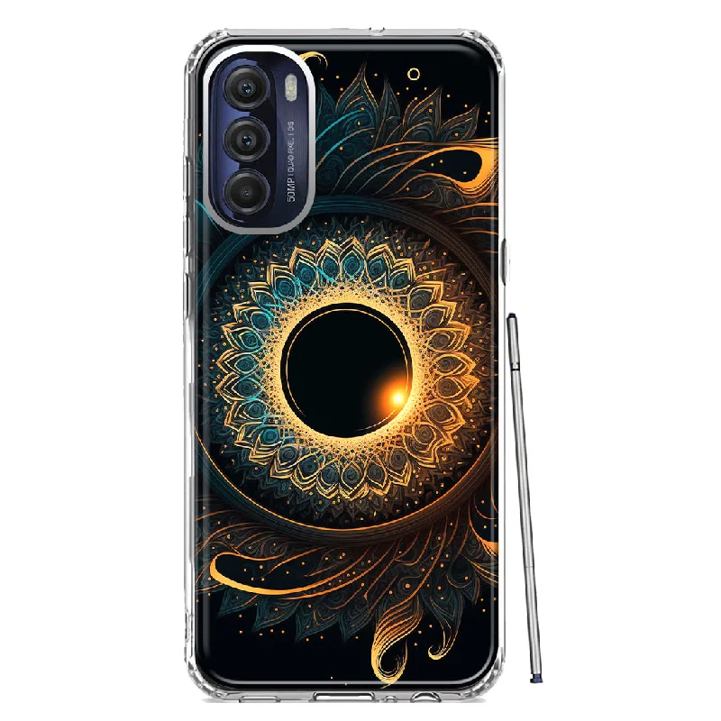 For Motorola Moto G Stylus 5G 2022 Mandala Geometry Abstract Eclipse Pattern Design Hybrid Protective Phone Case Cover