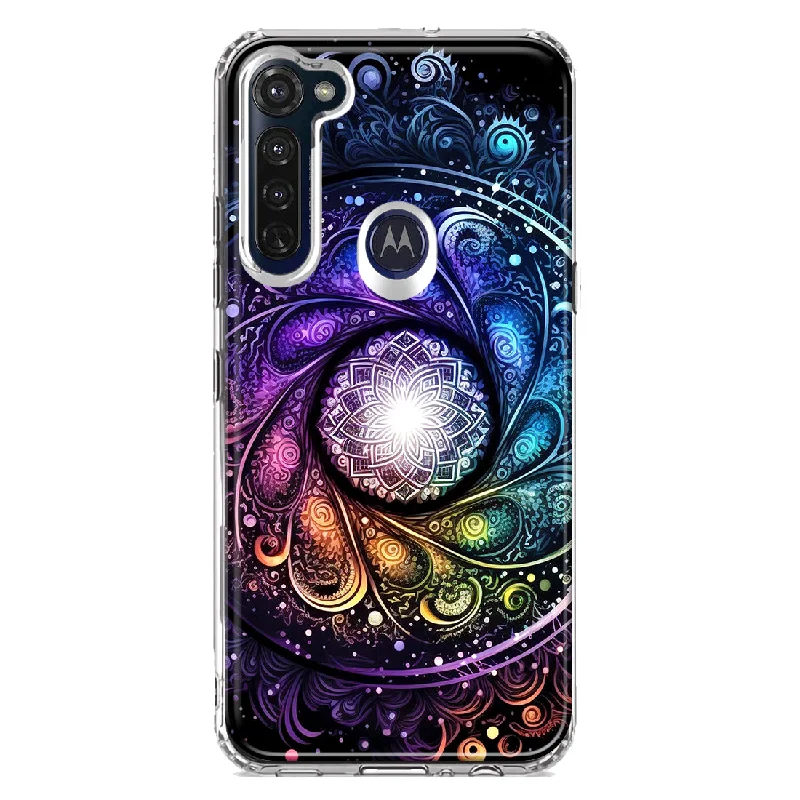 For Motorola Moto G Stylus Mandala Geometry Abstract Galaxy Pattern Design Hybrid Protective Phone Case Cover