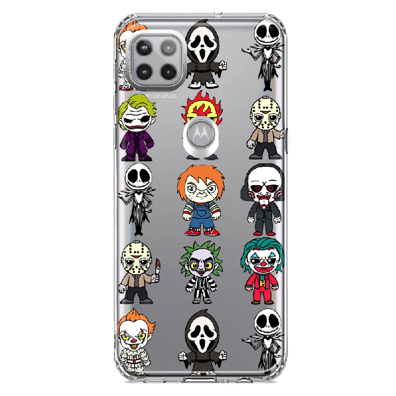 For Motorola One 5G Ace Cute Classic Halloween Spooky Cartoon Characters Design Hybrid Protective Phone Case Cover