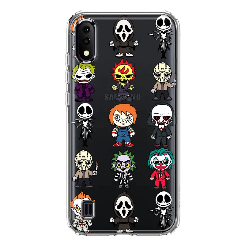 For Samsung Galaxy A01 Cute Classic Halloween Spooky Cartoon Characters Design Hybrid Protective Phone Case Cover