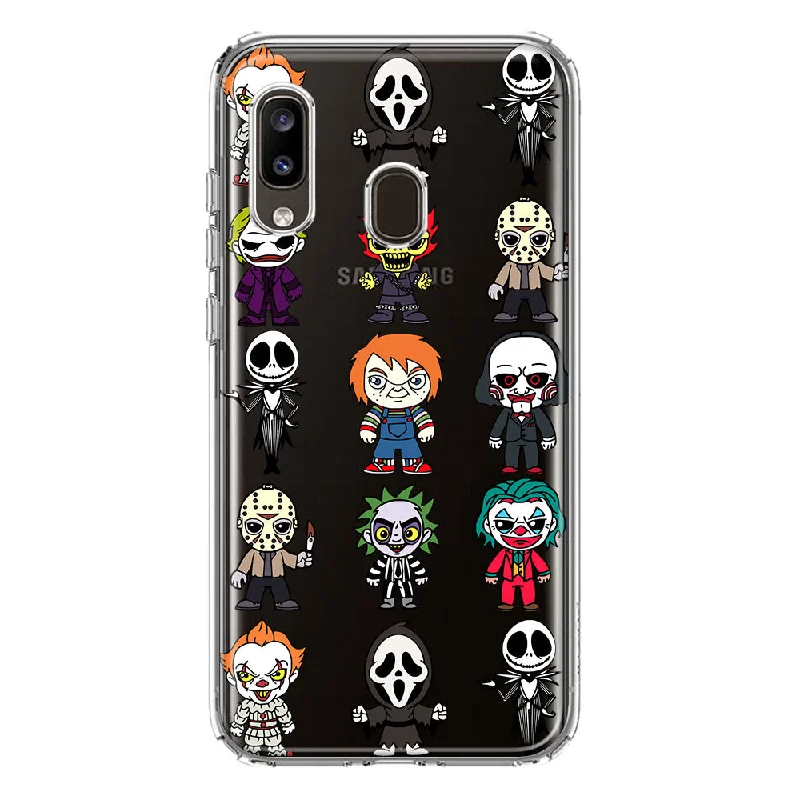 For Samsung Galaxy A20 Cute Classic Halloween Spooky Cartoon Characters Design Hybrid Protective Phone Case Cover