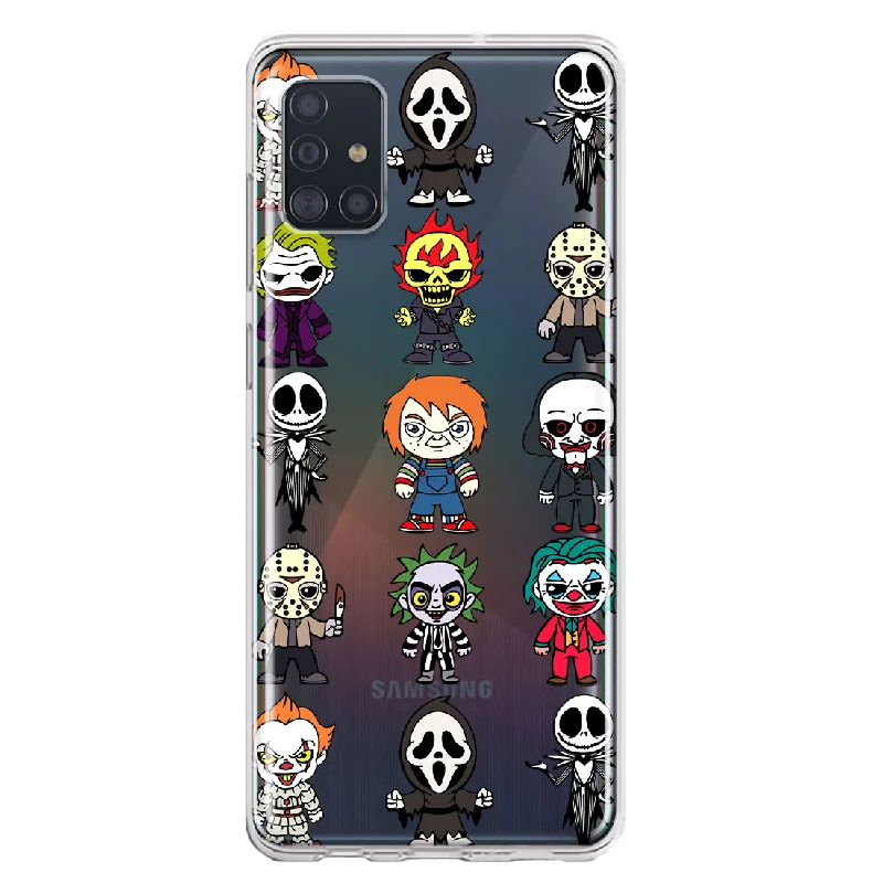 For Samsung Galaxy A51 Cute Classic Halloween Spooky Cartoon Characters Design Hybrid Protective Phone Case Cover