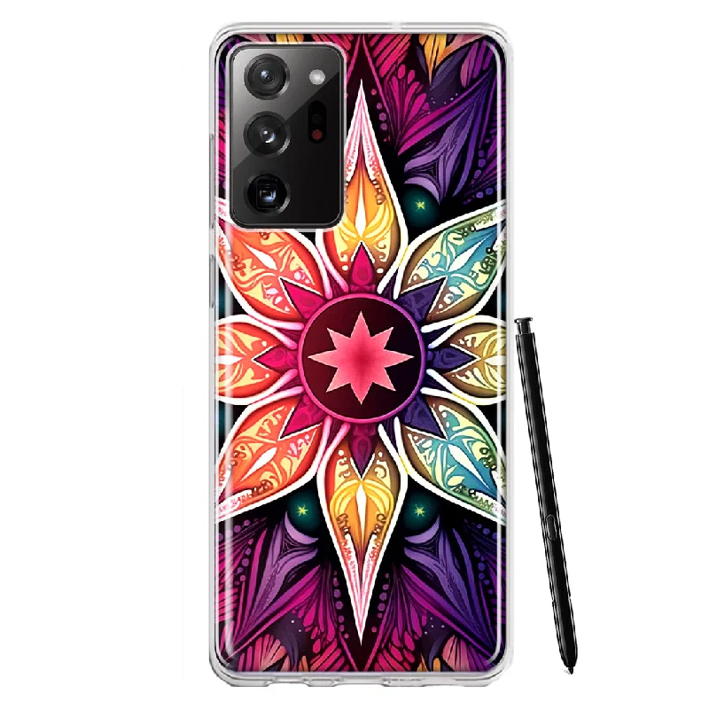 For Samsung Galaxy Note 20 Ultra Mandala Geometry Abstract Star Pattern Design Hybrid Protective Phone Case Cover