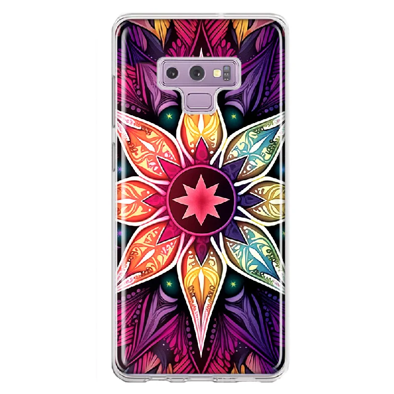 For Samsung Galaxy Note 9 Mandala Geometry Abstract Star Pattern Design Hybrid Protective Phone Case Cover