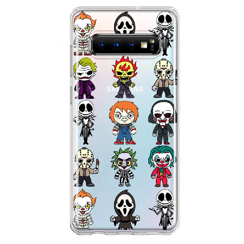 For Samsung Galaxy S10 Cute Classic Halloween Spooky Cartoon Characters Design Hybrid Protective Phone Case Cover