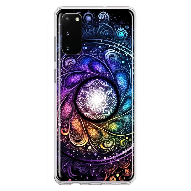 For Samsung Galaxy S20 Mandala Geometry Abstract Galaxy Pattern Design Hybrid Protective Phone Case Cover