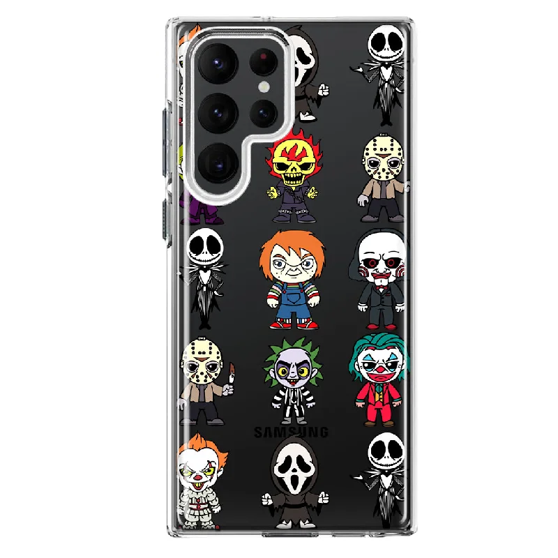 For Samsung Galaxy S22 Ultra Cute Classic Halloween Spooky Cartoon Characters Design Hybrid Protective Phone Case Cover