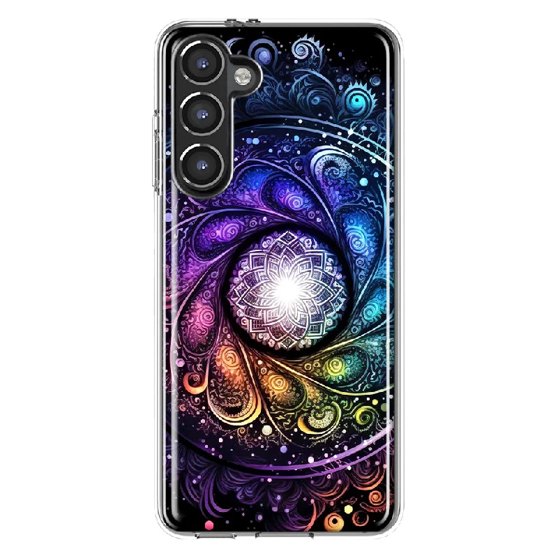 For Samsung Galaxy S23 Mandala Geometry Abstract Galaxy Pattern Design Hybrid Protective Phone Case Cover