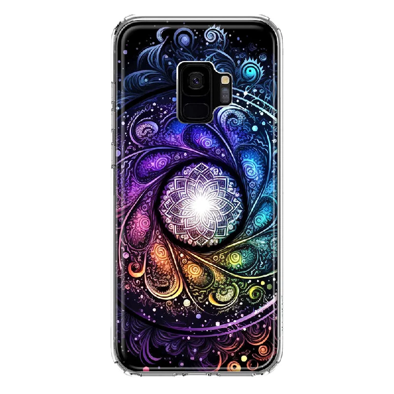 For Samsung Galaxy S9 Mandala Geometry Abstract Galaxy Pattern Design Hybrid Protective Phone Case Cover