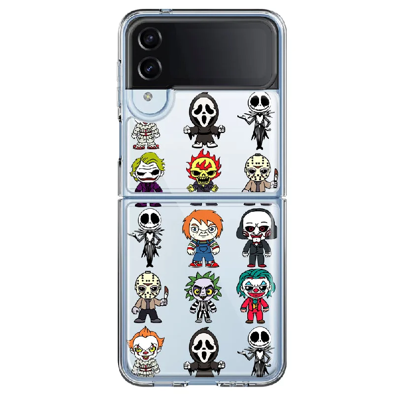 For Samsung Galaxy Z Flip 4 Cute Classic Halloween Spooky Cartoon Characters Design Hybrid Protective Phone Case Cover