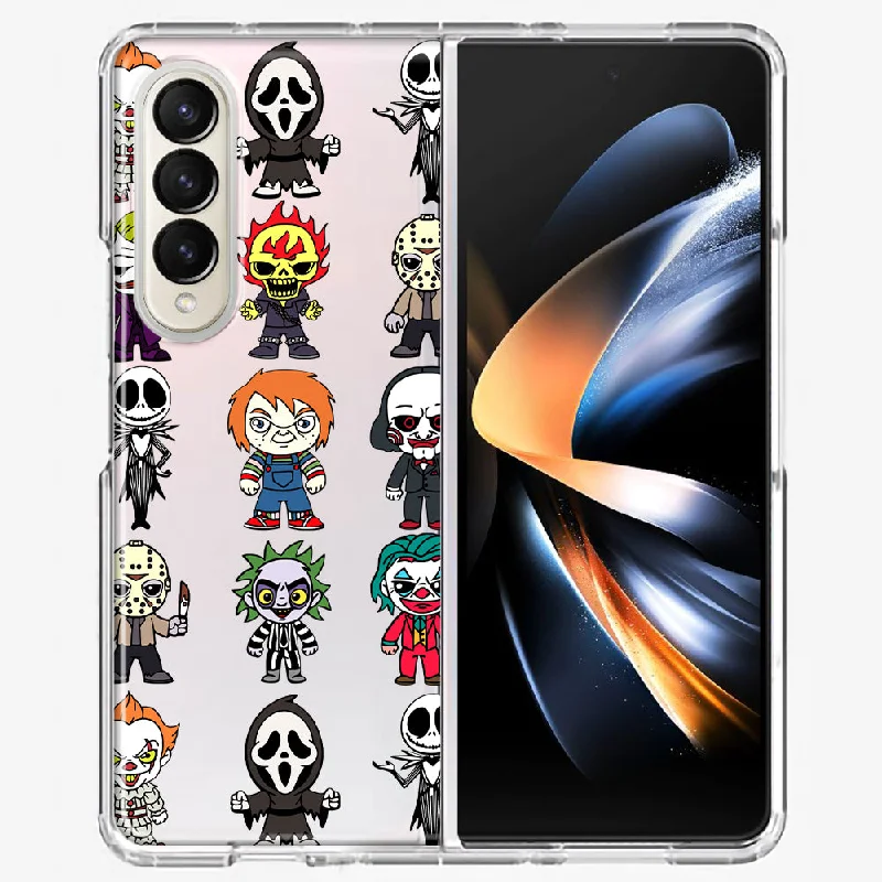 For Samsung Galaxy Z Fold 4 Cute Classic Halloween Spooky Cartoon Characters Design Hybrid Protective Phone Case Cover