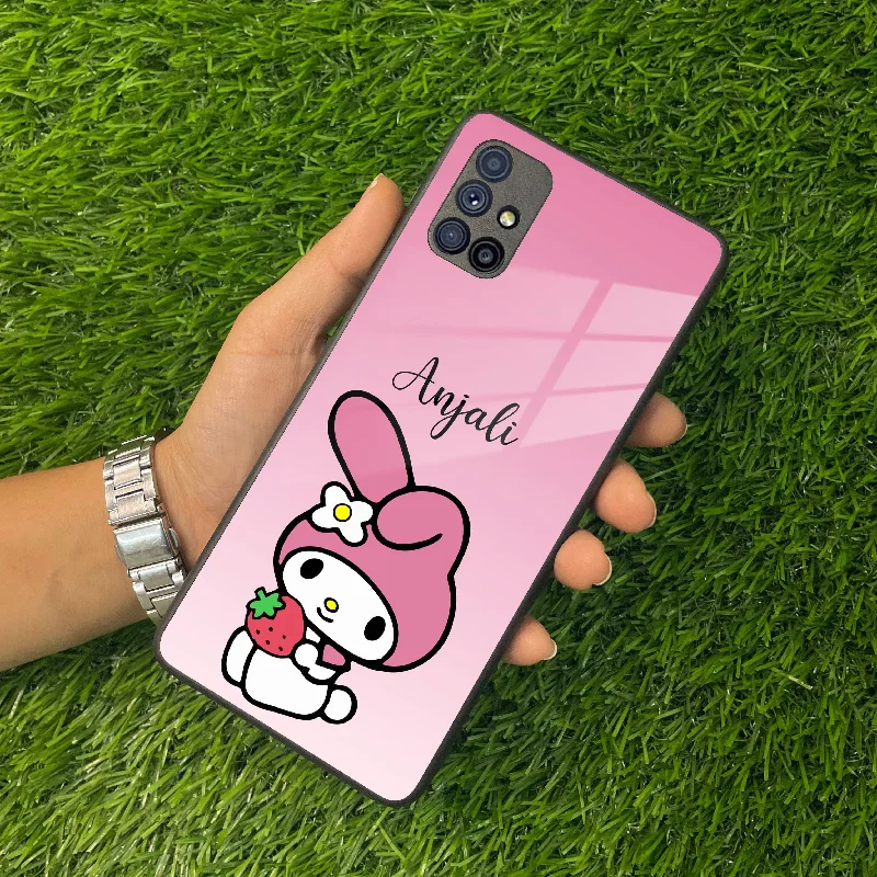 Pink Bunny Glass Case Cover For Samsung