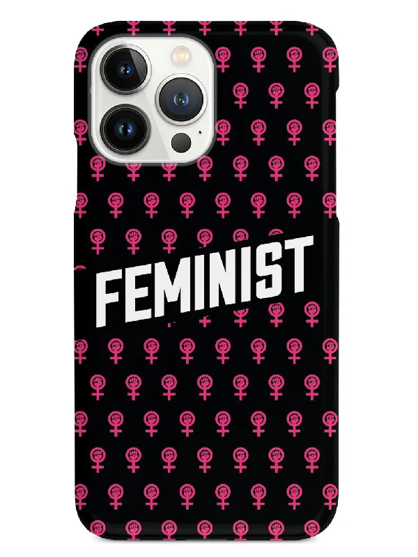 Pink Feminist Pattern - Black Case