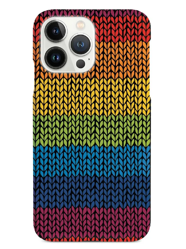 Rainbow Crochet Texture - Black Case